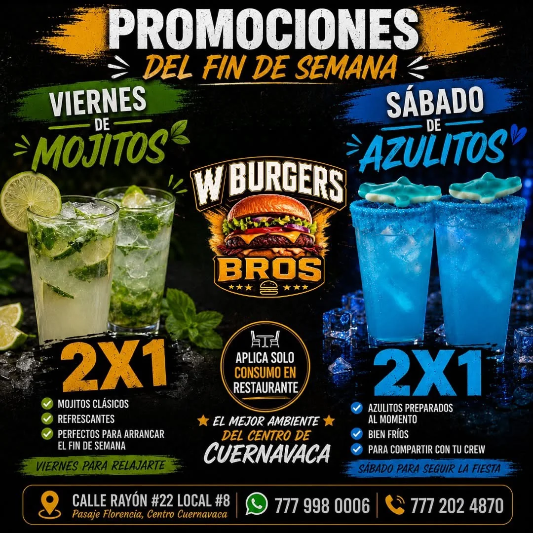 Mojitos y bebidas de W Burgers Bros