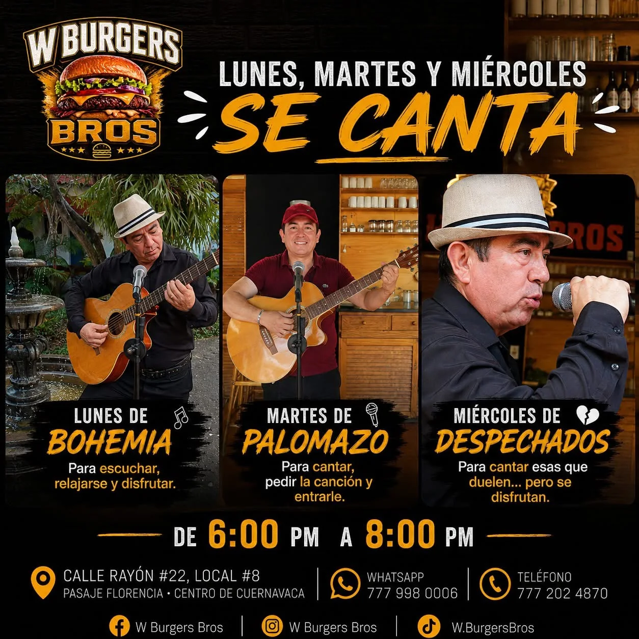 Música en vivo en W Burgers Bros